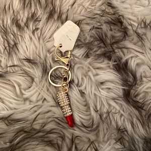 Red lipstick keychain charm / purse